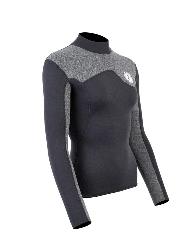 Two Bare Feet Womens Aspect Back Zip 2.5mm Wetsuit Jacket (Black/Grey) 10 Two Bare Feet Womens Aspect Back Zip 2.5mm Wetsuit Jacket (Black/Grey) - Image 8