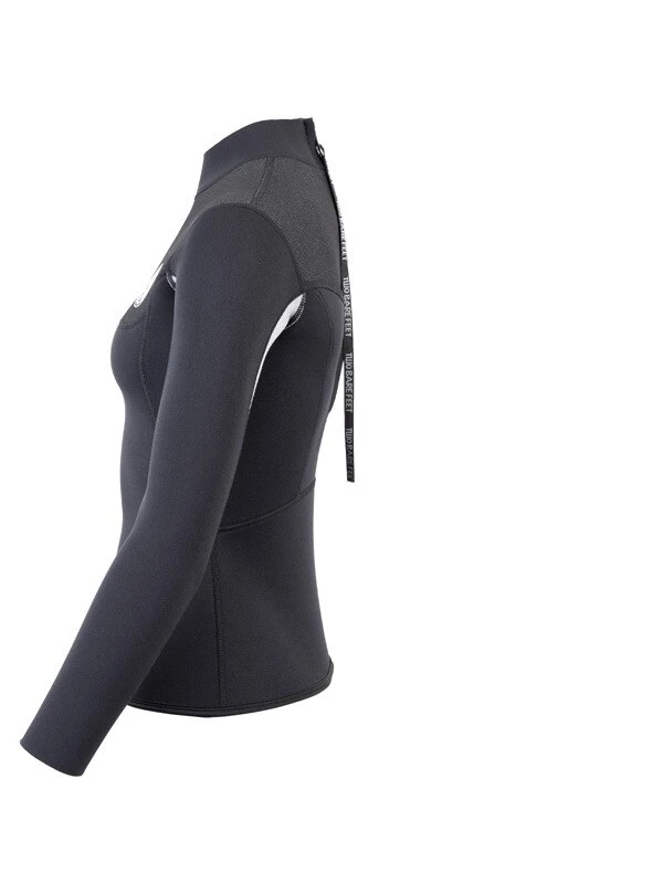 Two Bare Feet Womens Aspect Back Zip 2.5mm Wetsuit Jacket (Black/Grey/Grey) 5 Two Bare Feet Womens Aspect Back Zip 2.5mm Wetsuit Jacket (Black/Grey/Grey) - Image 3