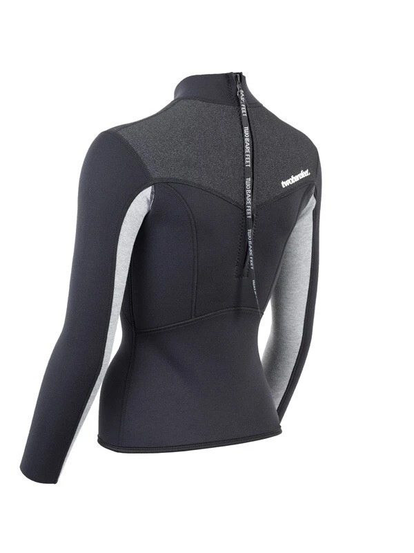 Two Bare Feet Womens Aspect Back Zip 2.5mm Wetsuit Jacket (Black/Grey/Grey) 6 Two Bare Feet Womens Aspect Back Zip 2.5mm Wetsuit Jacket (Black/Grey/Grey) - Image 4