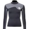 Two Bare Feet Womens Aspect Back Zip 2.5mm Wetsuit Jacket (Black/Grey Stripes) -Dive Master Shop womens aspect back zip jacket black grey 1 1