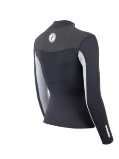 Two Bare Feet Womens Aspect Fleece Lined Zipless Thermal 2.5mm Superstretch Wetsuit Top (Black/Grey/Grey) -Dive Master Shop womens aspect fleece lined thermal top black grey grey 6