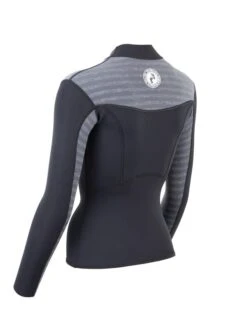 Two Bare Feet Womens Aspect Fleece Lined Zipless Thermal 2.5mm Superstretch Wetsuit Top (Black/Grey Stripe) -Dive Master Shop womens aspect fleece lined thermal top black grey 4