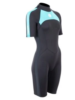 Two Bare Feet Flare 2.5mm Womens Superstretch Shorty Wetsuit (Mint) 18 Two Bare Feet Flare 2.5mm Womens Superstretch Shorty Wetsuit (Mint) -Dive Master Shop womens flare shorty mint 8