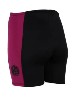 Two Bare Feet Womens Harmony 3mm Wetsuit Shorts (Black / Raspberry) -Dive Master Shop womens harmony 3mm wetsuit shorts black raspberry 4 1