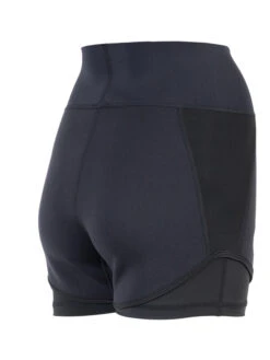 Two Bare Feet Womens Vista 2.5mm Neoprene Wetsuit Overlaid Hotpants (Black) -Dive Master Shop womens overlaid neoprene hotpants black 6