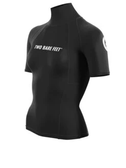 Two Bare Feet Unisex Short Sleeve Rash Vest (Black) -Dive Master Shop womens short sleeve black 2