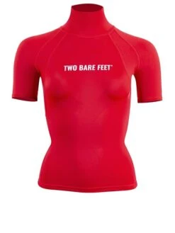 Two Bare Feet Unisex Short Sleeve Rash Vest (Red)