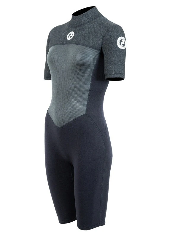 Two Bare Feet Thunderclap Pro 3/2mm Womens Shorty Wetsuit (Black/Dark Grey) 4 Two Bare Feet Thunderclap Pro 3/2mm Womens Shorty Wetsuit (Black/Dark Grey) - Image 2