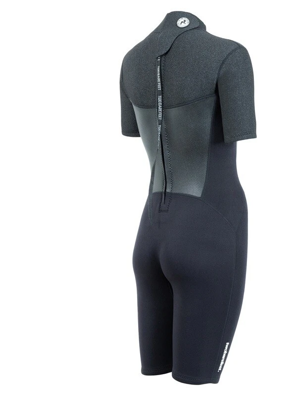 Two Bare Feet Thunderclap Pro 3/2mm Womens Shorty Wetsuit (Black/Dark Grey) 8 Two Bare Feet Thunderclap Pro 3/2mm Womens Shorty Wetsuit (Black/Dark Grey) - Image 6