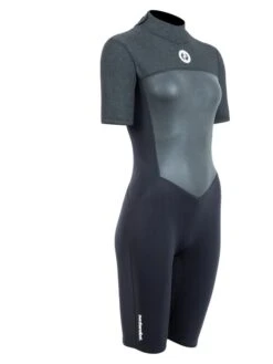 Two Bare Feet Thunderclap Pro 3/2mm Womens Shorty Wetsuit (Black/Dark Grey) 17 Two Bare Feet Thunderclap Pro 3/2mm Womens Shorty Wetsuit (Black/Dark Grey) -Dive Master Shop womens thunderclap pro shorty dark 8
