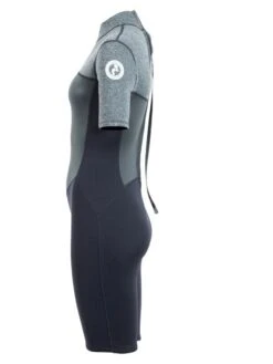Two Bare Feet Thunderclap Pro 3/2mm Womens Shorty Wetsuit (Black/Delta Grey) -Dive Master Shop womens thunderclap pro shorty delta 3