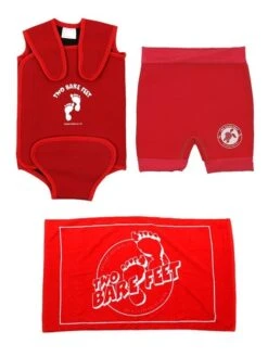 Deluxe Baby Swim Kit - Wrap + Nappy Shorts + Towel (Red)