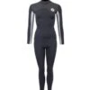 Two Bare Feet Womens Aspect Fleece Lined Zipless Thermal 2.5mm Superstretch Wetsuit Top & Pants Set (Black/Grey/Grey)