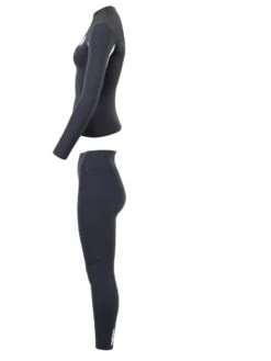 Two Bare Feet Womens Aspect Fleece Lined Zipless Thermal 2.5mm Superstretch Wetsuit Top & Pants Set (Black/Grey/Grey) -Dive Master Shop wurbqt x