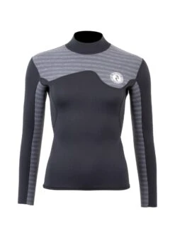 Two Bare Feet Womens Aspect Back Zip 2.5mm Wetsuit Jacket & Hotpants Set (Black/Grey Stripes) -Dive Master Shop wv52my x