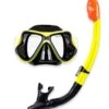 X-Dive Silicone Mask & Dry Top Snorkel 2pc Set (Yellow / Black) -Dive Master Shop x dive silicone mask dry top snorkel 2pc set black yellow 1