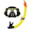 X-Dive Silicone Mask & Snorkel 2pc Set (Yellow / Black) -Dive Master Shop x dive silicone mask snorkel 2pc set black yellow 1