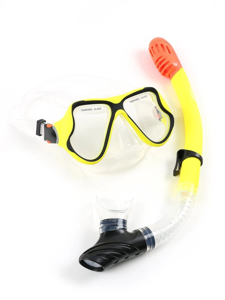 X-Dive Silicone Mask & Dry Top Snorkel 2pc Set (Yellow / Clear) 5 X-Dive Silicone Mask & Dry Top Snorkel 2pc Set (Yellow / Clear) - Image 3